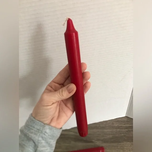 Red Taper Candle Set - Picture 4 of 4